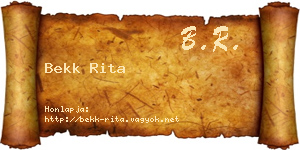 Bekk Rita névjegykártya