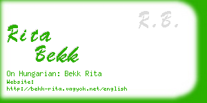 rita bekk business card